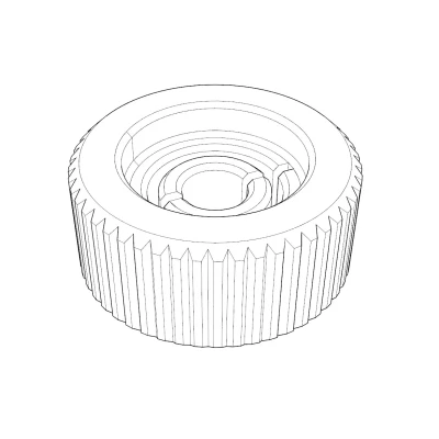Prusa Mini, núm xoay có rãnh