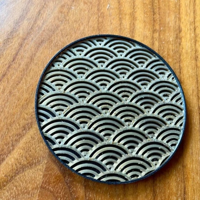 Đế lót ly họa tiết sóng Nhật Bản