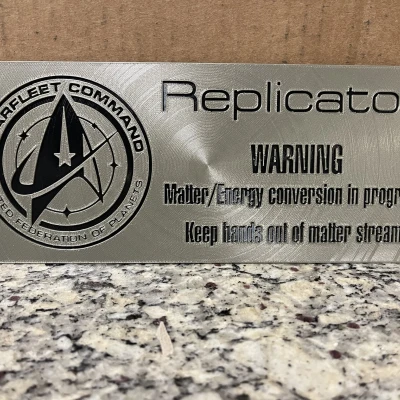 Biển cảnh báo nhiệt máy sao chép Star Trek cho máy in 3D