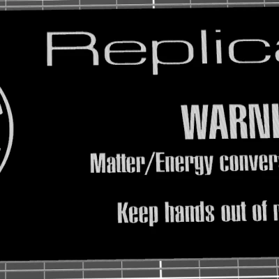 Biển cảnh báo nhiệt máy sao chép Star Trek cho máy in 3D