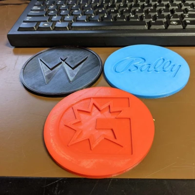 Đế lót ly Logo Bally, Williams & Gottlieb Pinball