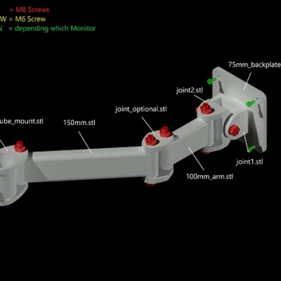 Cánh tay màn hình VESA 75mm dạng mô-đun