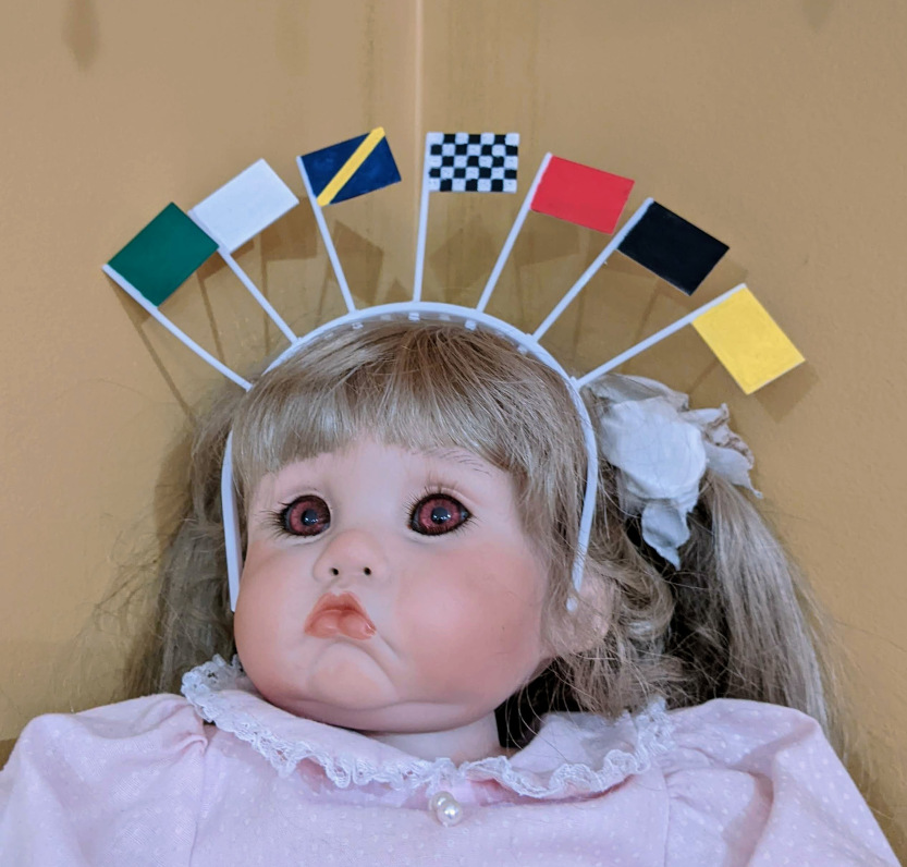 Băng Đô Cờ Indy 500 (Kích Thước Búp Bê)