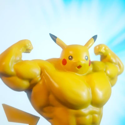 Pikachu Siêu Cơ Bắp - Mô hình 3D