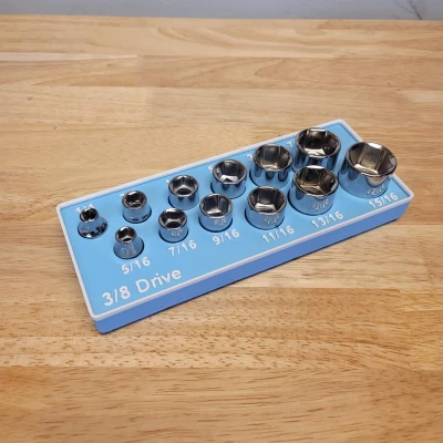 Bộ Tổ Chức Ổ Cắm Gridfinity, ¼" và 3/8"