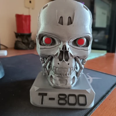 T800 Đầu Nội Rỗng Terminator Mịn In Được Có Đế (không phải ExoSkull)