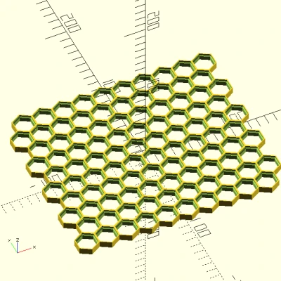 OpenSCAD Honeycomb Storage Wall có thể tùy chỉnh