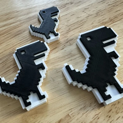 Khủng long T-Rex Offline (Game Khủng long Google) - Nam châm Tủ lạnh (Hot-Swap, Đa màu)