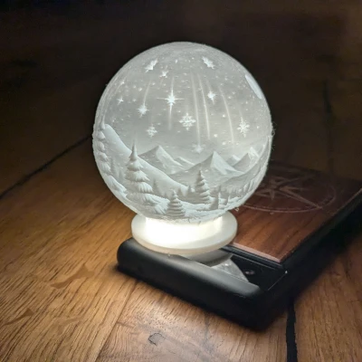 Quả cầu "Tuyết" Giáng sinh Lithophane