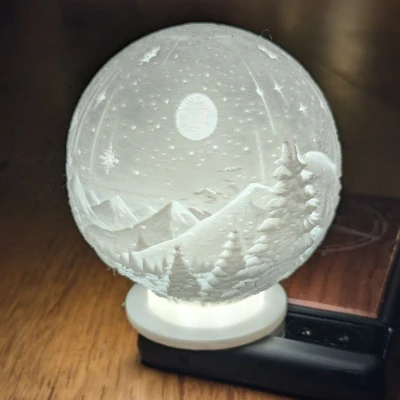 Quả cầu "Tuyết" Giáng sinh Lithophane