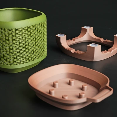 Chậu Bonsai Kumiko Superellipse có Chân đế