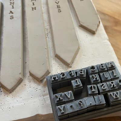 Bộ Chữ Cái Dập Khuôn Cho Đất Sét