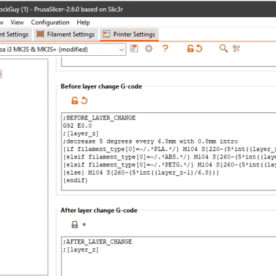Tháp Nhiệt Độ tự động chèn g-code - Tinh chỉnh PETG chống râu