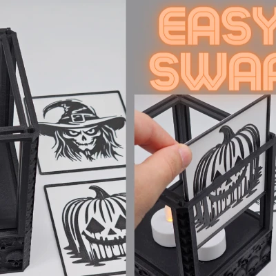 Đèn Lồng Tealight Biến Hình (Mặt bảng có thể thay đổi)