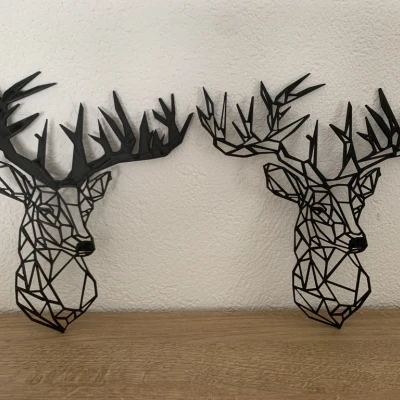 Đầu Tuần Lộc Phong Cách Low Poly