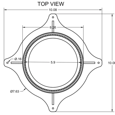 Cổ áo gắn tường cho ống thoát khí máy lạnh 5.9 inch
