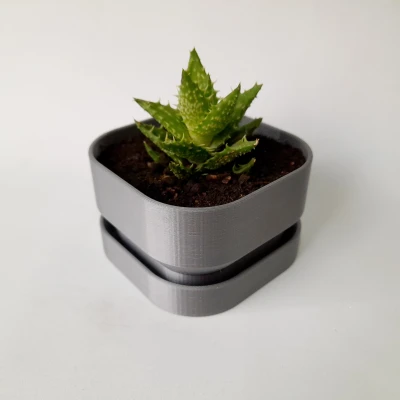 Chậu Hoa Vuông Có Lỗ Thoát Nước - Square Flower Pot With Water Drainage