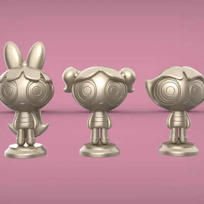 Mô hình Powerpuff Girls - In Đơn và Đa Vật liệu