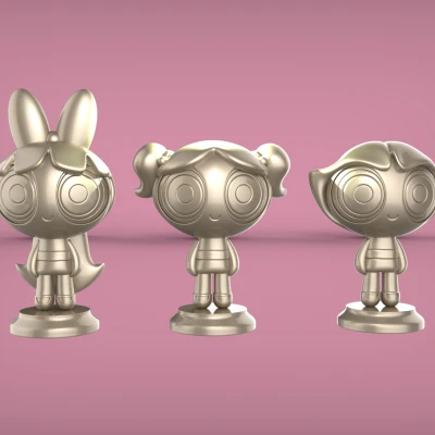 Mô hình Powerpuff Girls - In Đơn và Đa Vật liệu