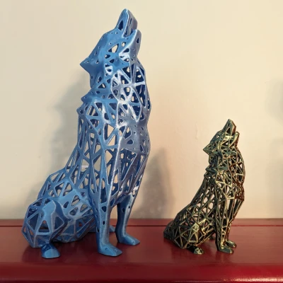 Sói Wireframe Low Poly