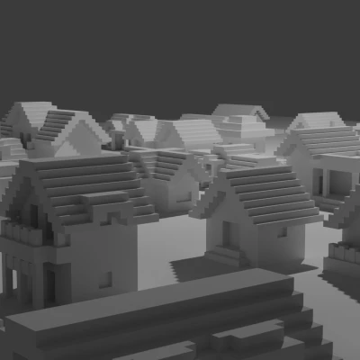 Mô hình Làng Đồng Quê Minecraft (Minecraft Plains Village)