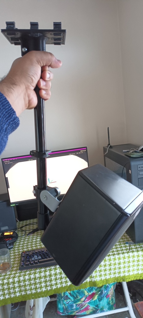 Giá đỡ loa cao độ trên thanh ray rèm (Loa atmos)