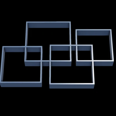 Kệ treo tường XL, hình vuông giao nhau