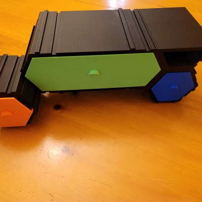 Hộc Tủ Lục Giác Modun Sâu 100mm - V2 - Thêm Tấm Lót Bên Trong