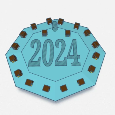 Biển báo năm 2024 treo tường phiên bản Minecraft