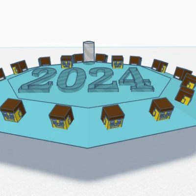 Biển báo năm 2024 treo tường phiên bản Minecraft