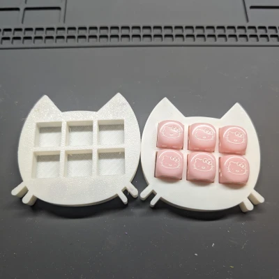 Khay đựng xúc xắc hình mèo (d6)