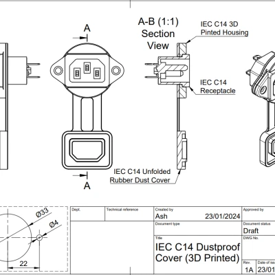 Nắp Chống Bụi Cho Ổ Cắm IEC C14