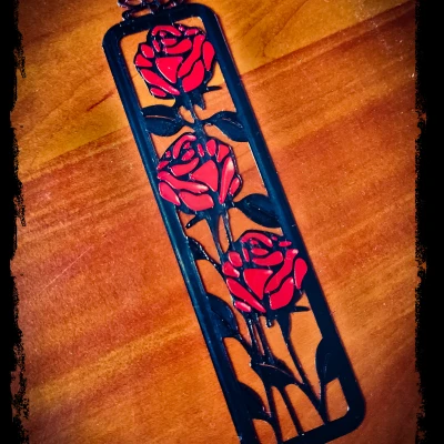 Bookmark Hai Màu Với Hoa Hồng Voronoi