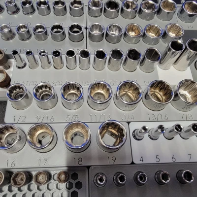 Khay đựng socket Husky 1/2 inch chuẩn Gridfinity 1x5