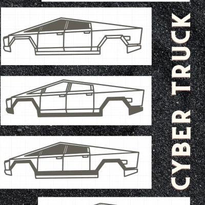 Tranh Treo Tường Tesla Cyber Truck 3D