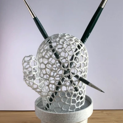 Hộp Cắm Bút Xương Rồng Voronoi