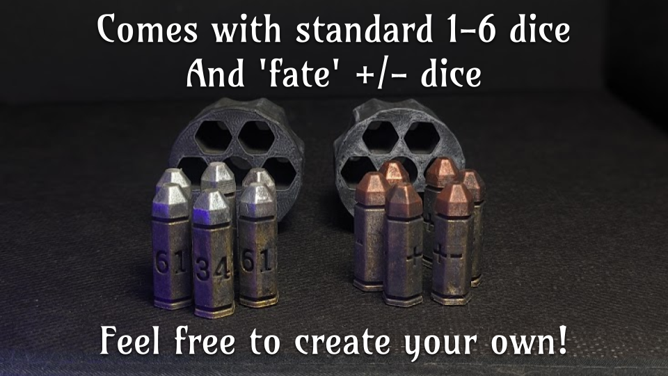 Hộp Đựng Xúc Xắc "Bullet Roller" D6 và Vỏ Xoay