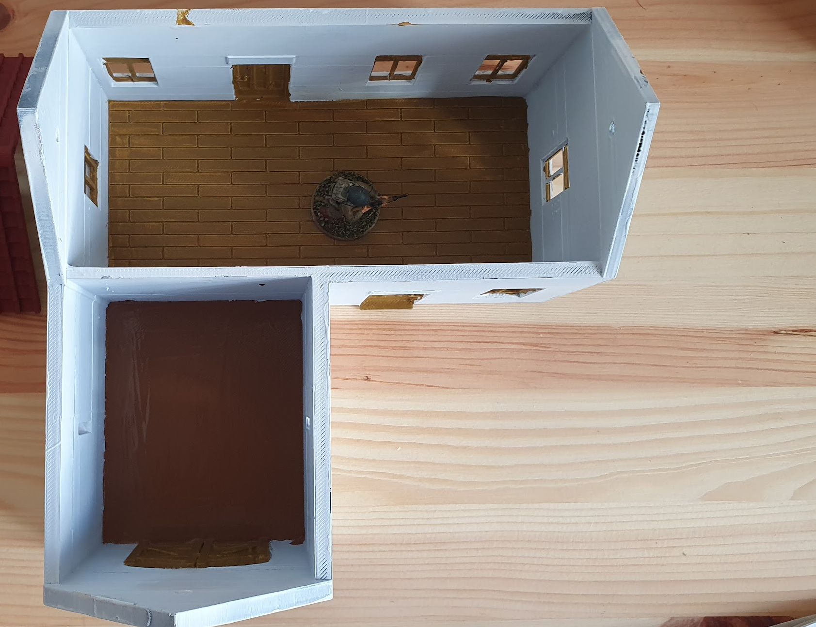 Nhà Trung Âu hình chữ L 28mm cho Wargaming