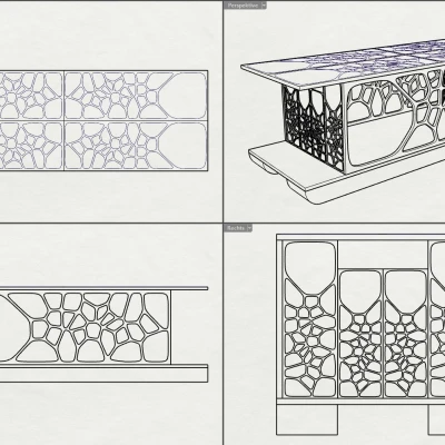 VoroBoat - Thuyền Nhà Họa Tiết Voronoi Độc Đáo
