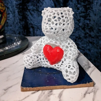 Đèn Cầy Gấu Trái Tim Lớn