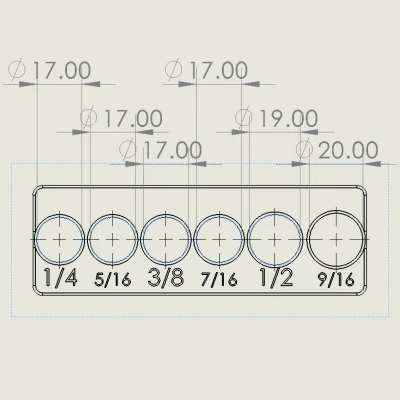Kệ đựng ổ cắm Gridfinity 1/4 đến 9/16