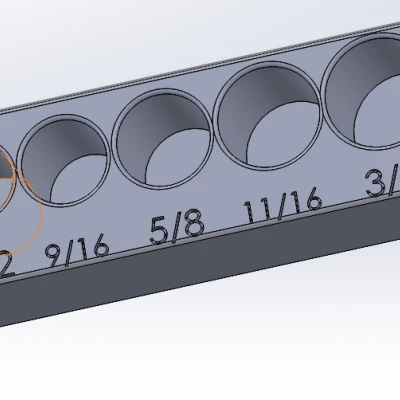 Khay đựng tuýp dài 1/2 đến 3/4 cho Gridfinity