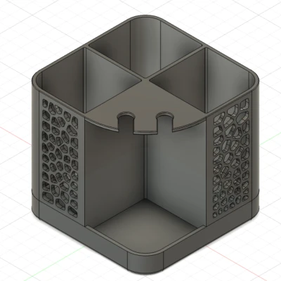 Kệ Bàn Chải Điện 2 Người Họa Tiết Voronoi
