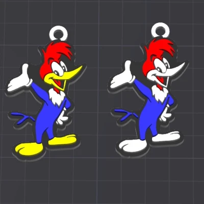 Móc khóa/mặt dây chuyền nhân vật hoạt hình Woody Woodpecker