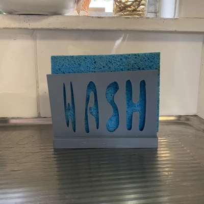 Kệ để miếng rửa chén viết tay