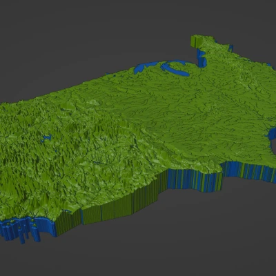 Bản Đồ Địa Hình Liên Bang Hoa Kỳ (Lower 48) Bao Gồm Thủy Hệ + Hồ Sơ Cài Đặt In Cura