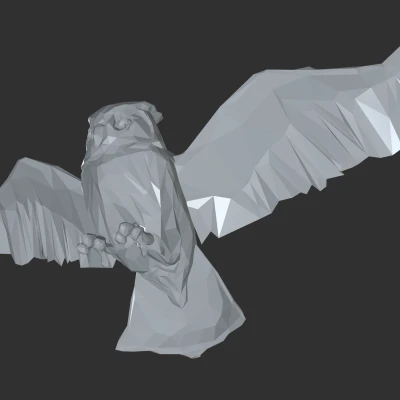 Mẫu Cú Giấy Low Poly