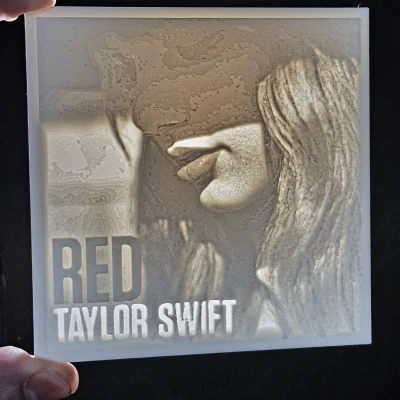 Mô Hình Lithophane Dày 6mm Bìa Album Red Taylor Swift