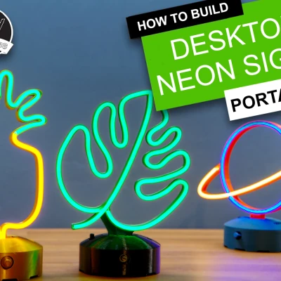 Cách làm Đèn Neon Mini để bàn - In 3D, Dùng Pin hoặc USB & Có thể điều chỉnh độ sáng!