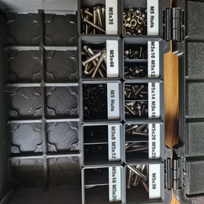 Khay Gridfinity M5 6U Có Nhãn